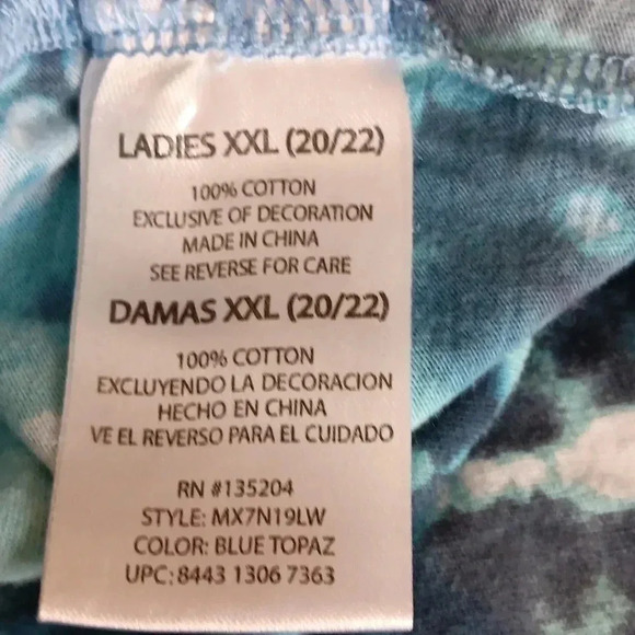 Blue and aqua tie-dyed tunic XXL - Picture 3 of 7